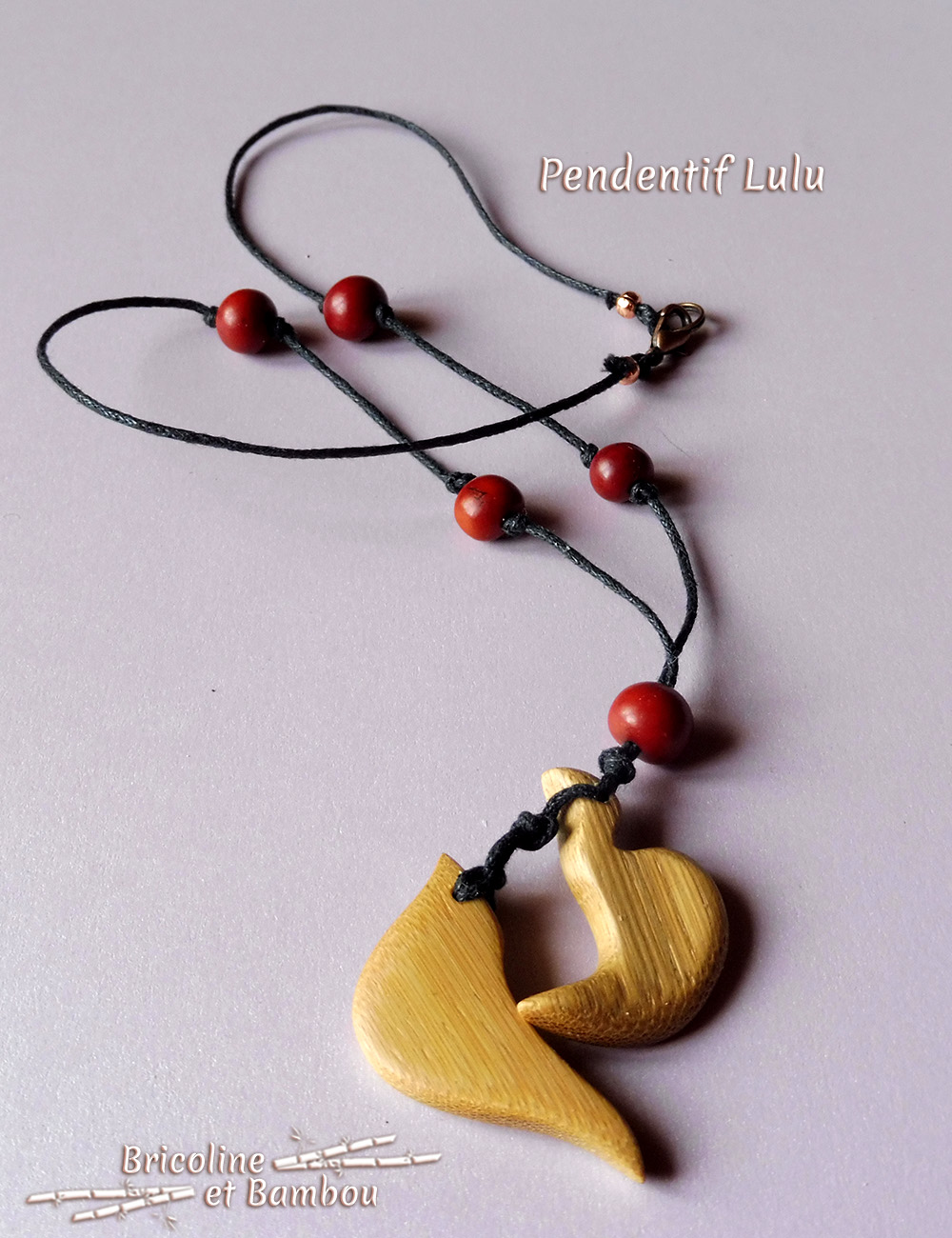 Pendentif Lulu 4 Bijoux en bambou : Pendentif Lulu 4