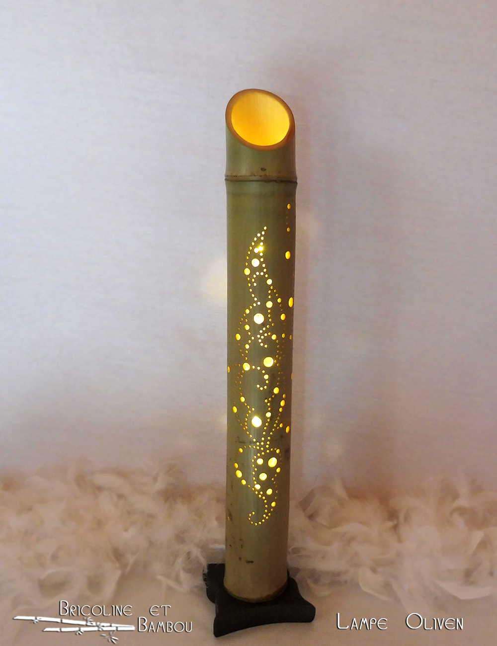 Lampe Oliven 3 Lampe Bambou Oliven