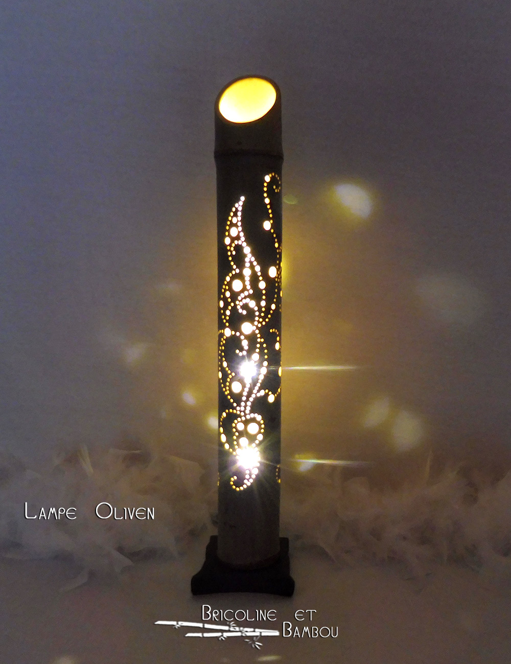 Lampe Oliven 4 Lampe Bambou Oliven