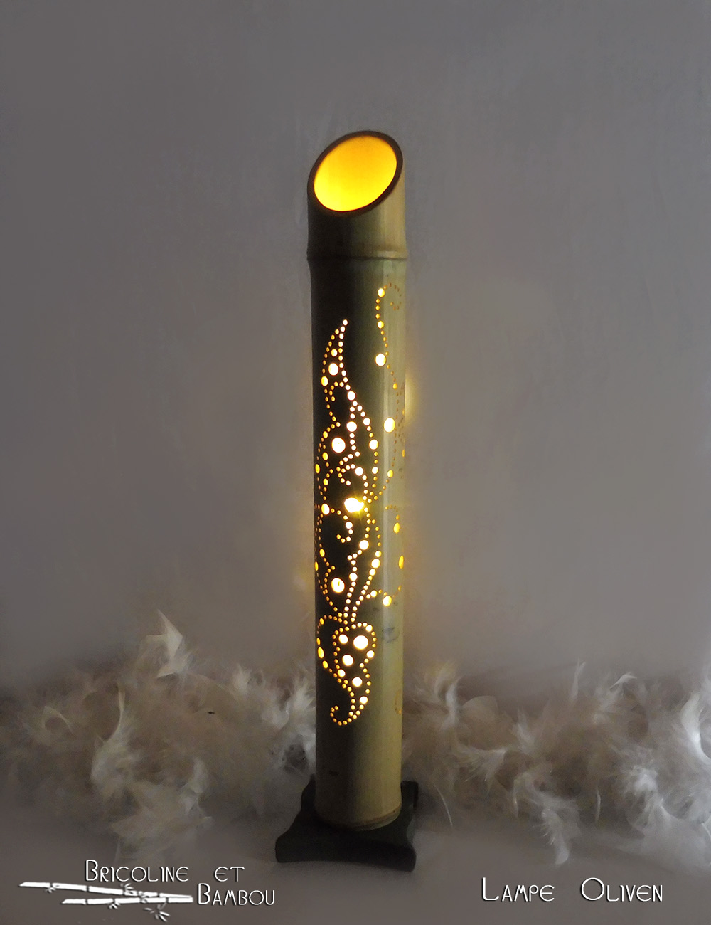 Lampe Oliven 6 Lampe Bambou Oliven